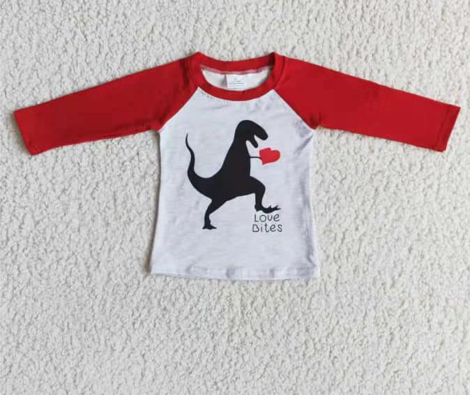 Dinosaur Boys Valentine Long Sleeve - The Boss Baby Boutique