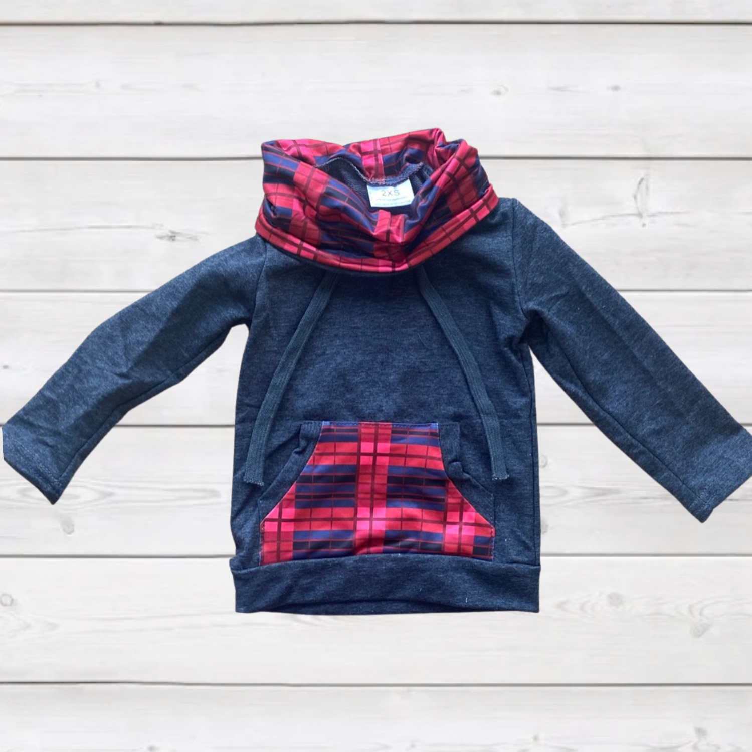 Buffalo Plaid Cowl Neck Top - The Boss Baby Boutique
