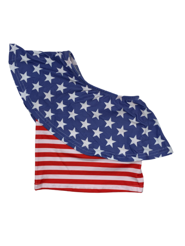 One Shoulder Flag Top - The Boss Baby Boutique