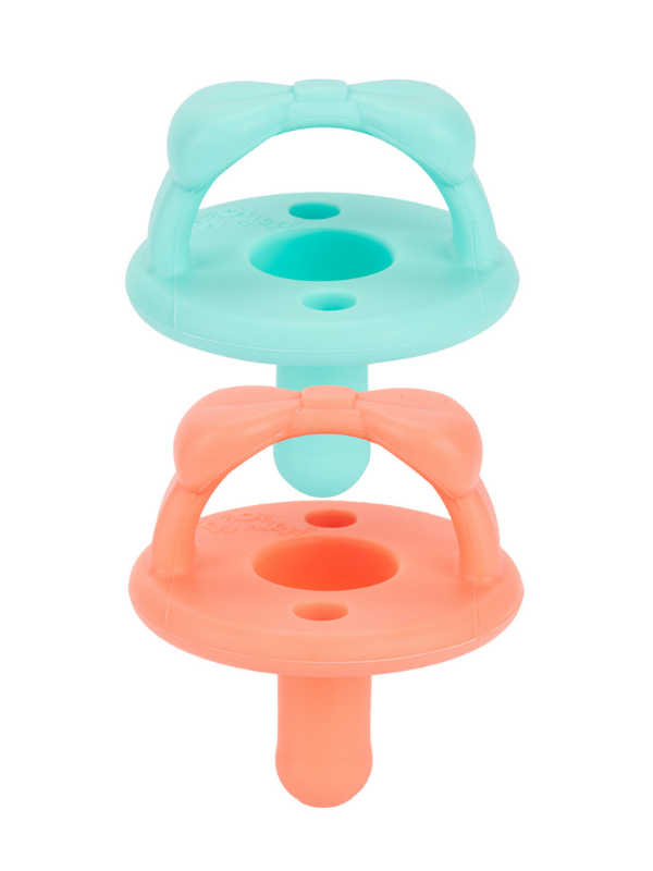 Aqua + Peach Sweetie Soother Pacifier Set - The Boss Baby Boutique