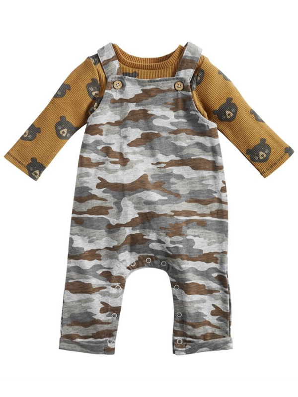 Camo Bear Overall Set - The Boss Baby Boutique