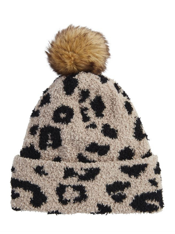 Tan Leopard Beanie - The Boss Baby Boutique