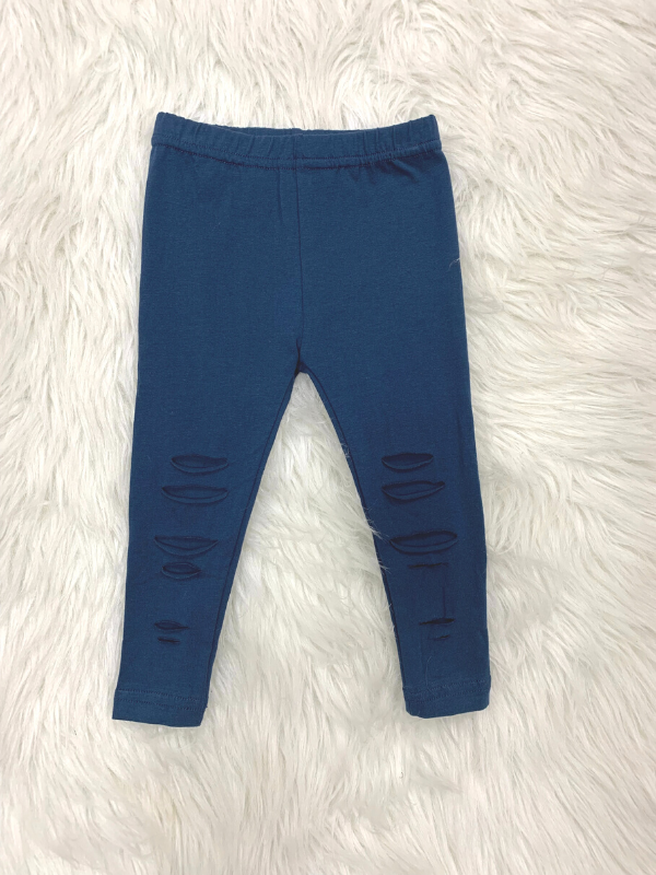 Navy Ripped Leggings - The Boss Baby Boutique