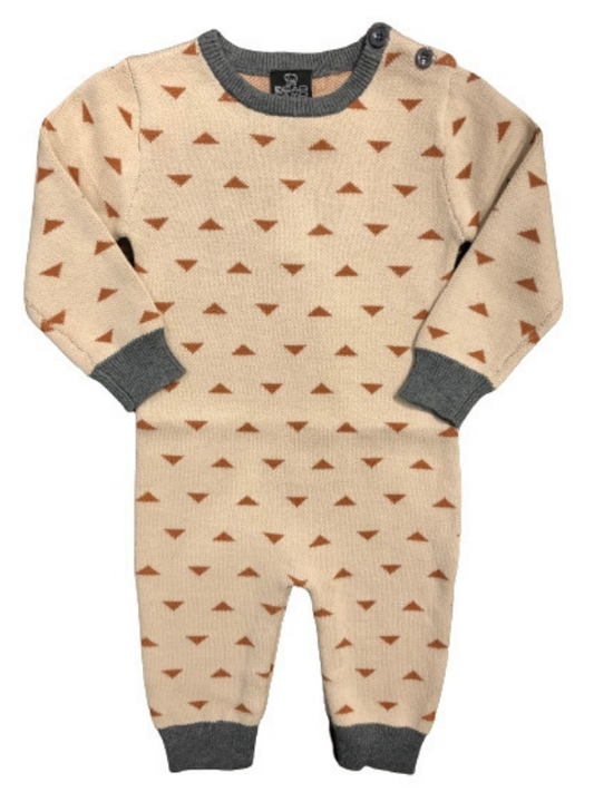 Oatmeal Pyramid Sweater Romper - The Boss Baby Boutique