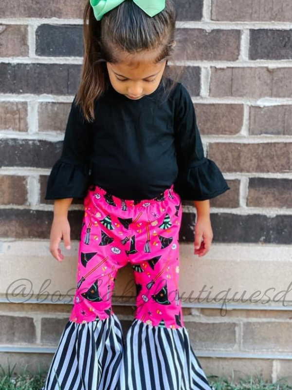 Girls Black Bell Sleeve Leotard & Top - The Boss Baby Boutique