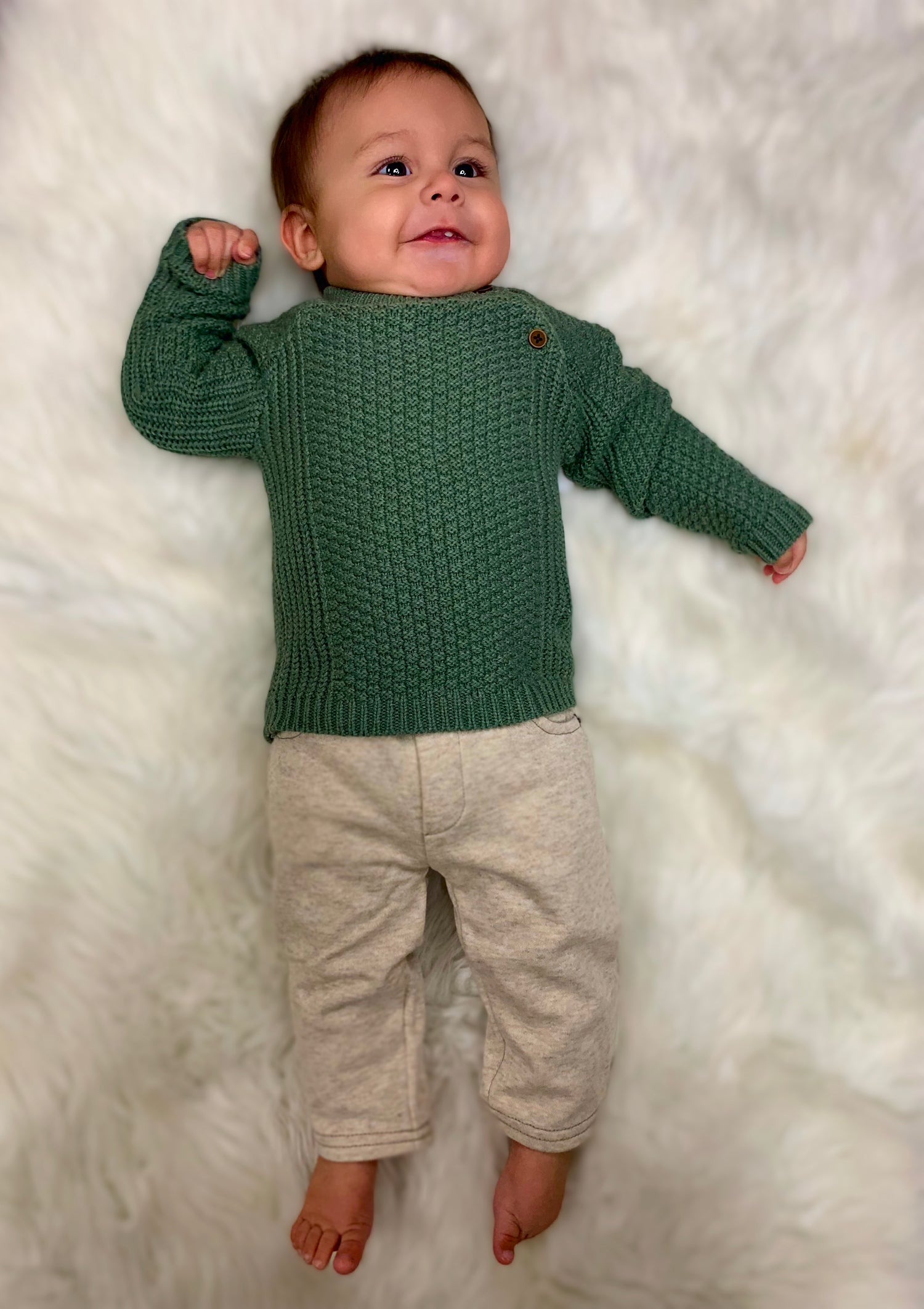 Sage Popcorn Pullover Sweater - The Boss Baby Boutique